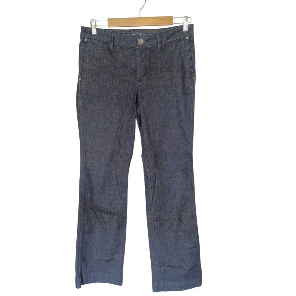 Banana Republic Dark Wash Denim Trouser Pants Size 30 Indigo Straight Leg